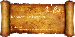 Kender Csinszka névjegykártya